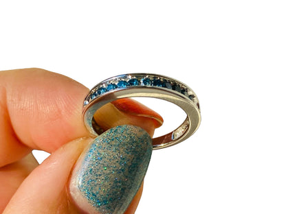 14ct Gold Blue Diamond Ring