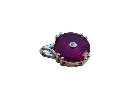 9ct Gold Ruby & Diamond Lehrer Pendant