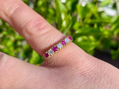 Vintage 18ct Gold Ruby & Diamond Ring