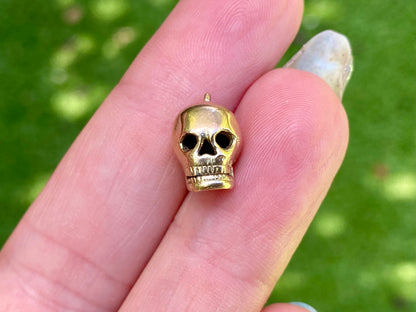 Vintage 9ct Gold Skull Charm or Pendant