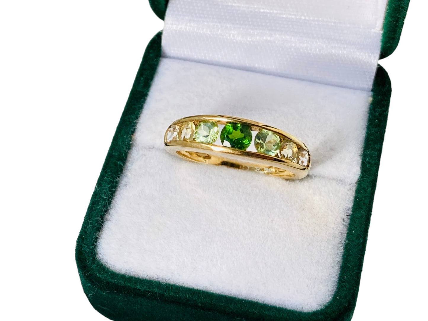 9ct Gold Diopside & Peridot Ring