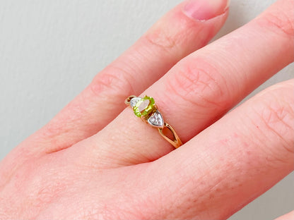 9ct Gold Peridot & Diamond Ring