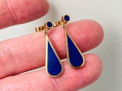 9ct Gold Lapis Lazuli Earrings