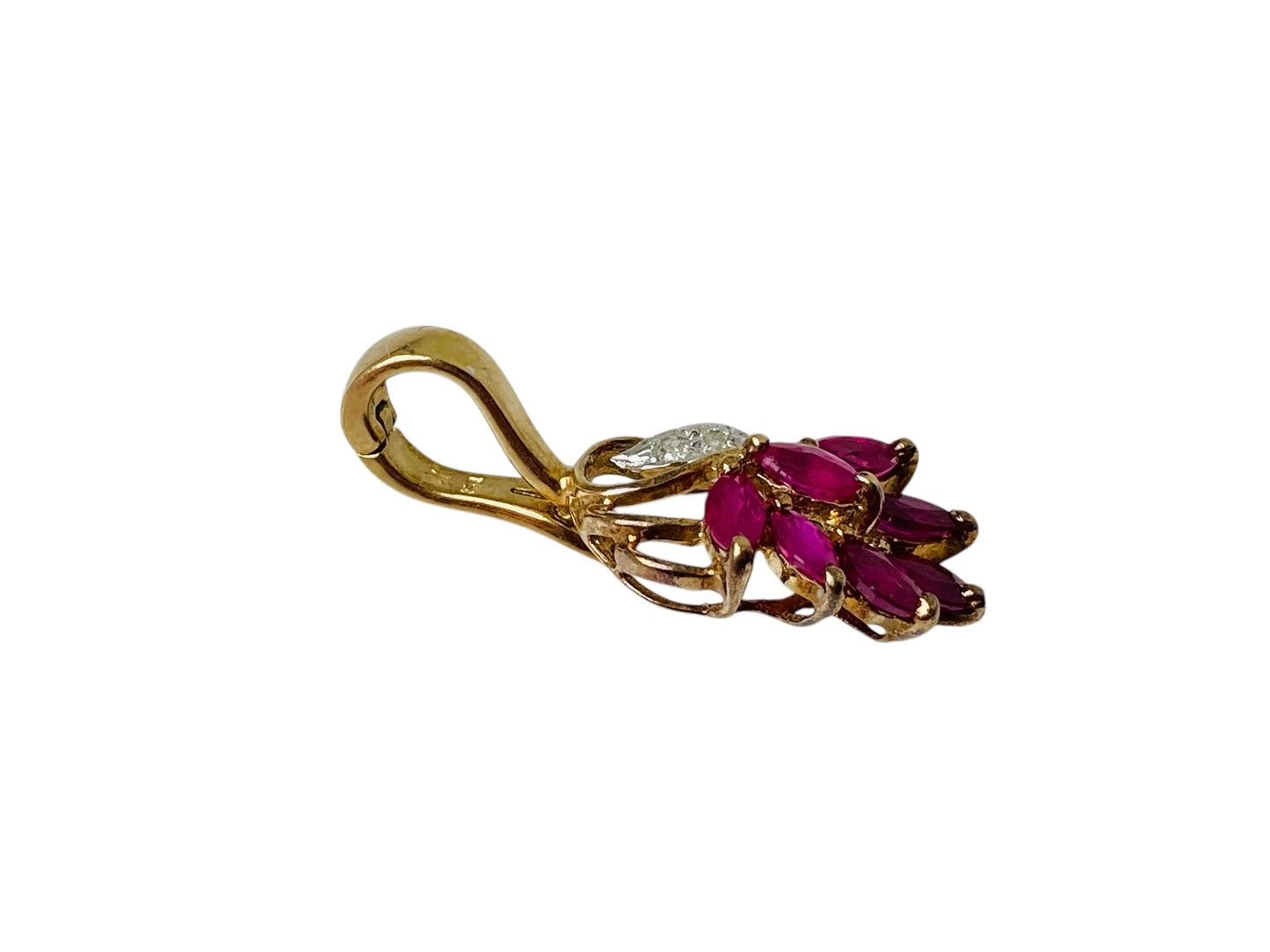 9ct Gold Ruby & Diamond Pendant