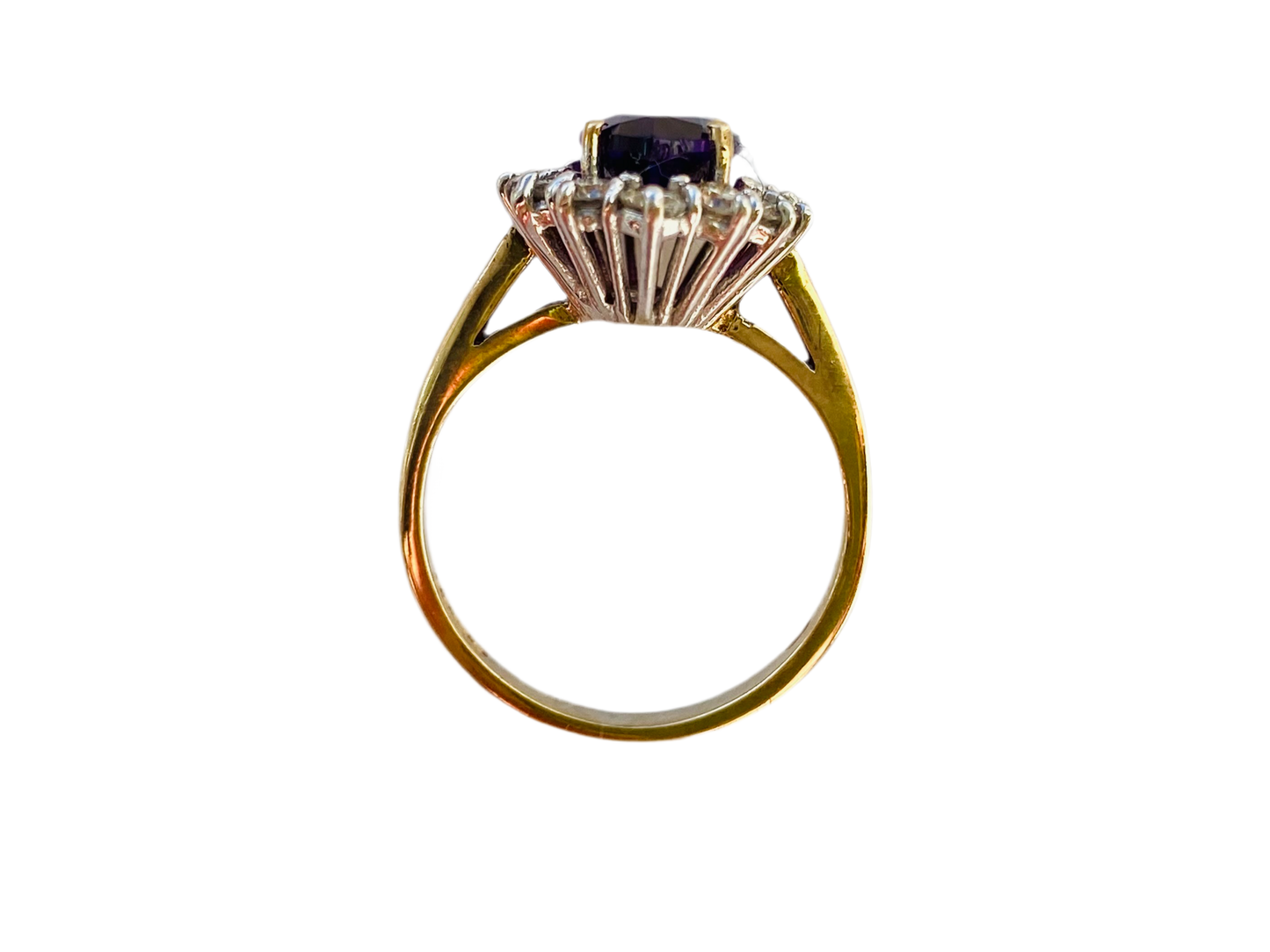 9ct Gold Amethyst & Diamond Ring