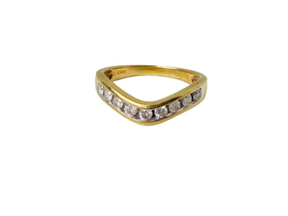 18ct Gold Diamond Wishbone Ring