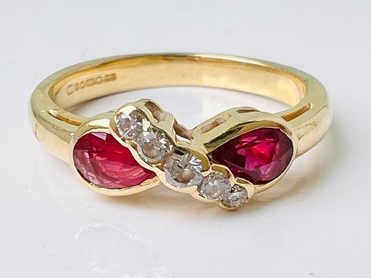 18ct Gold Ruby & Diamond Ring