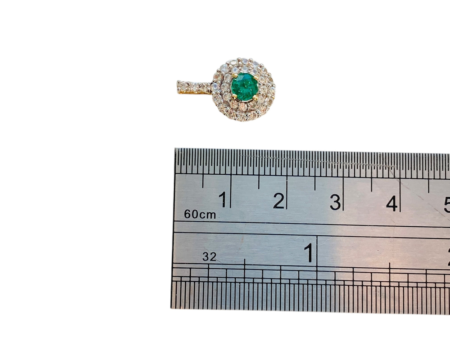 9ct Gold Emeraldine Quartz & White Topaz Pendant