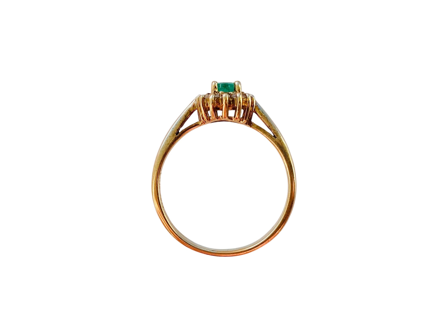 9ct Gold Emerald & Diamond Ring