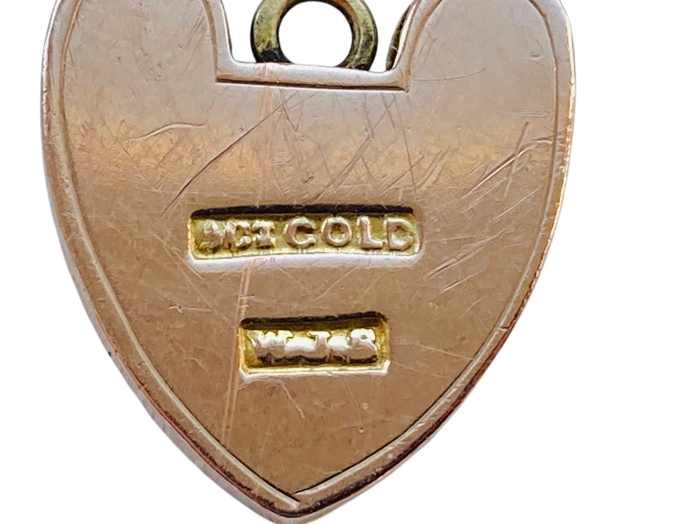 Antique 9ct Gold Heart Padlock Clasp