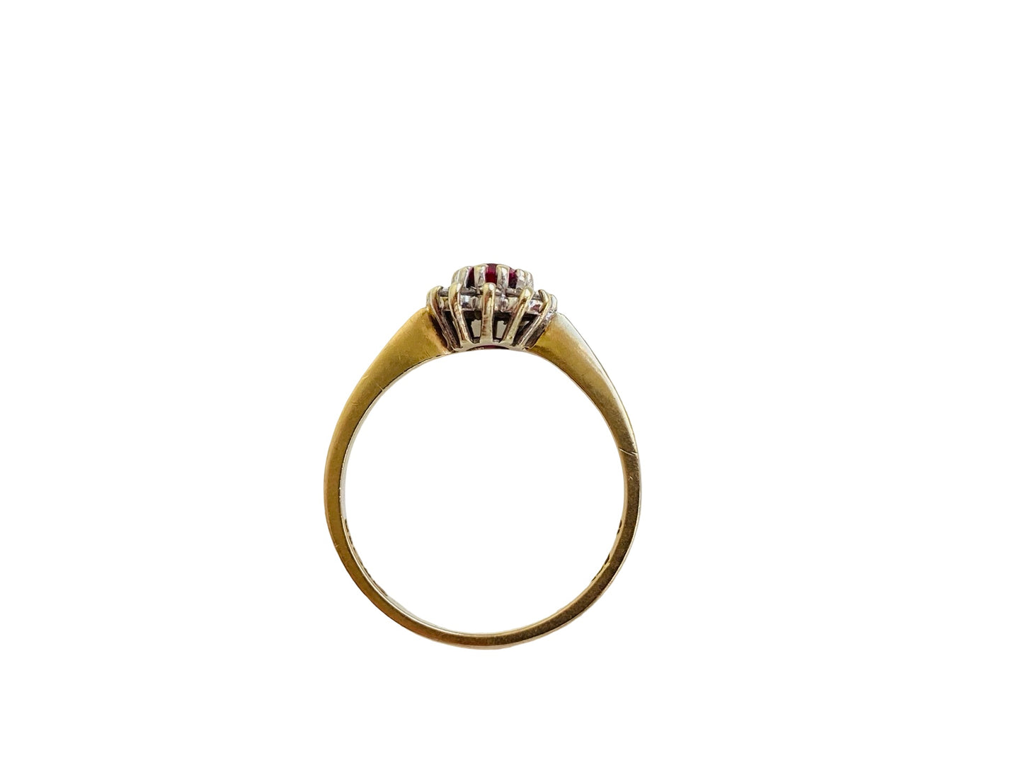 Vintage 9ct Gold Ruby & Diamond Ring