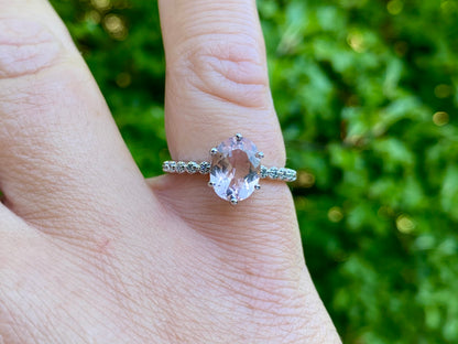 9ct Gold Morganite & Diamond Ring
