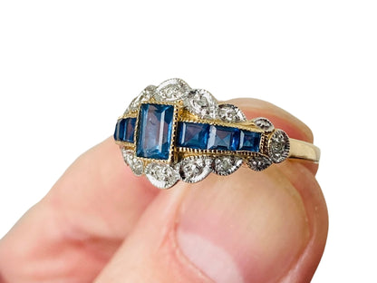 9ct Gold Luke Stockley Sapphire & Diamond Ring