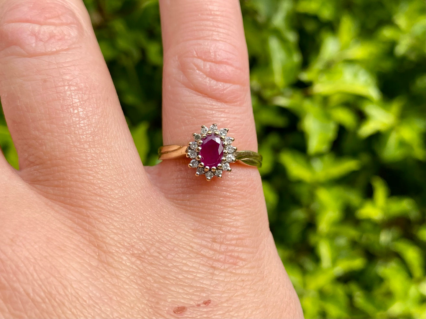 9ct Gold Ruby & Diamond Ring