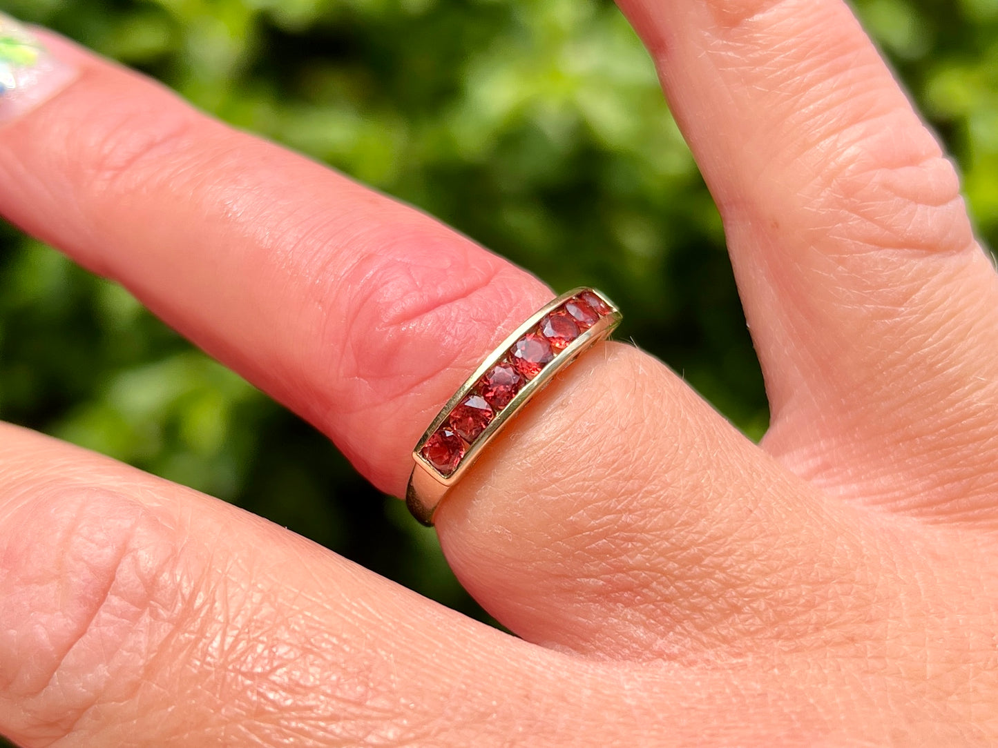 9ct Gold Red Quartz Ring