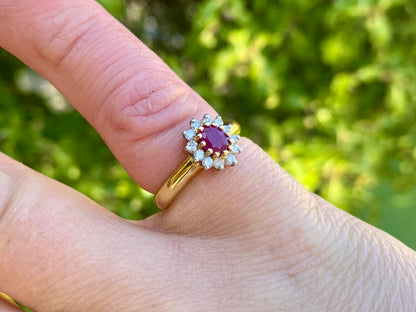 18ct Gold Ruby & Diamond Ring