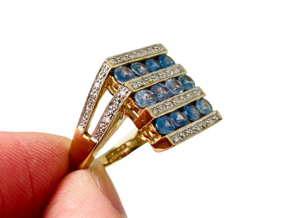 9ct Gold Sapphire & Diamond Ring