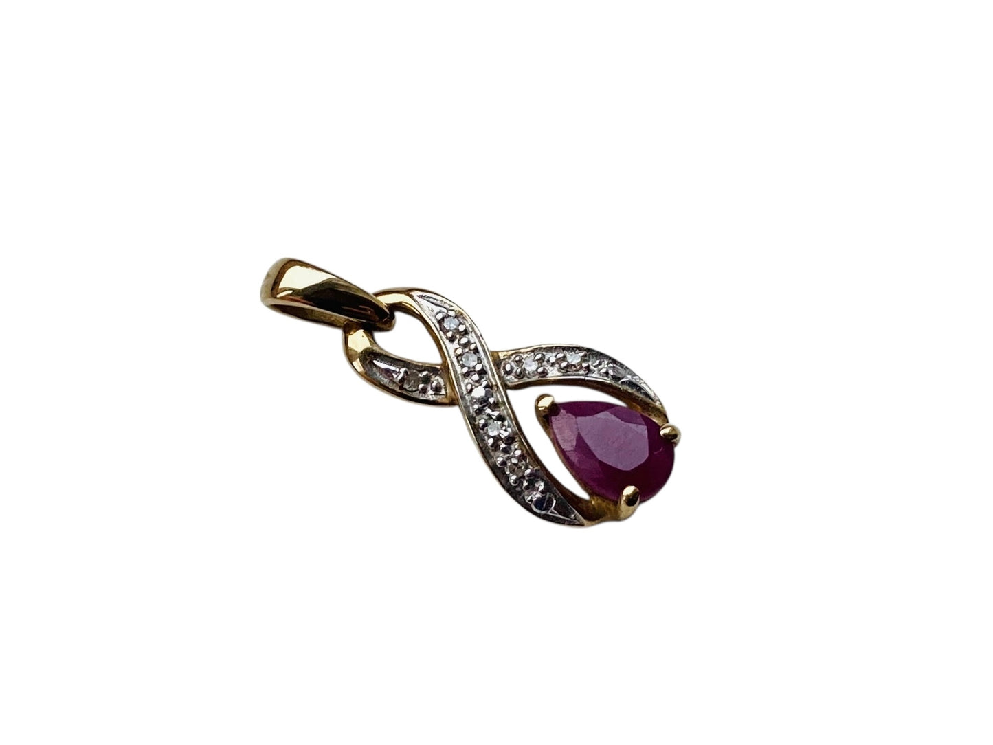 9ct Gold Ruby & Diamond Pendant