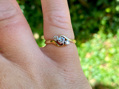 Antique 18ct Gold Three-Stone Diamond Ring