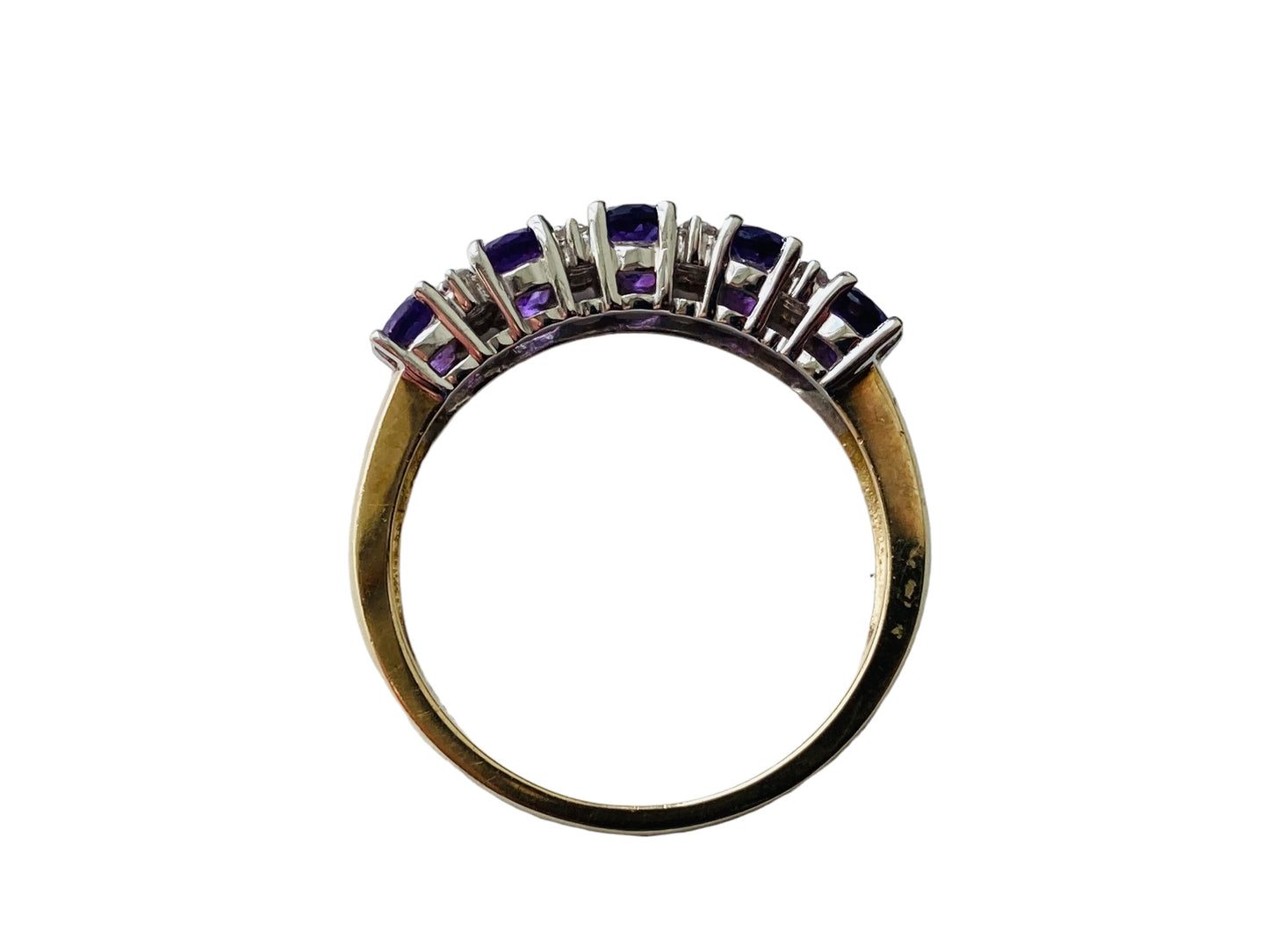 9ct Gold Amethyst & Diamond Ring