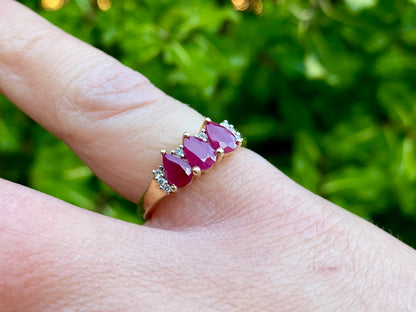 9ct Gold Ruby & Diamond Ring