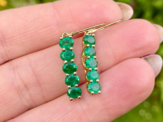 9ct Gold Emerald Earrings