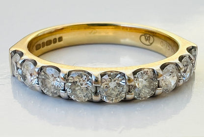 18ct Gold 0.75ct Nine-Stone Diamond Ring