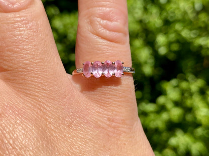9ct Gold Pink Sapphire & Diamond Ring