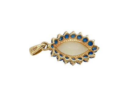 9ct Gold Opal & Sapphire Pendant