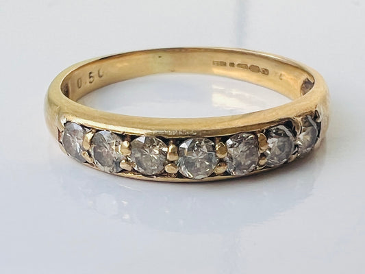 18ct Gold 0.50ct Seven-Stone Diamond Ring
