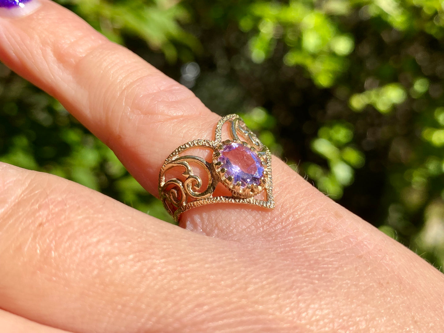 Vintage 9ct Gold Amethyst Ring