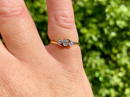 Vintage 18ct Gold Diamond Three-Stone Ring