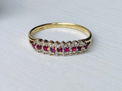 9ct Gold Ruby & Diamond Ring