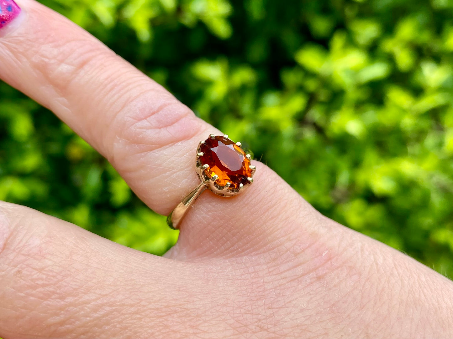 9ct Gold Orange Citrine Ring