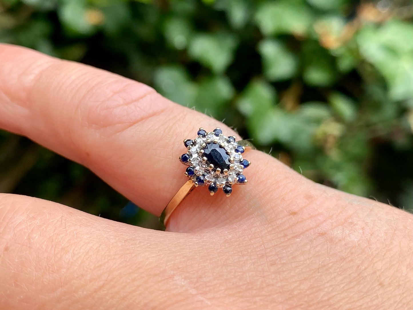 9ct Gold Sapphire & Diamond Ring