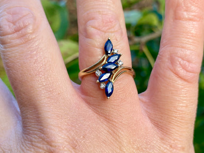9ct Gold Sapphire & Diamond Ring