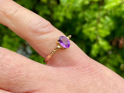 Antique 9ct Gold Amethyst Ring