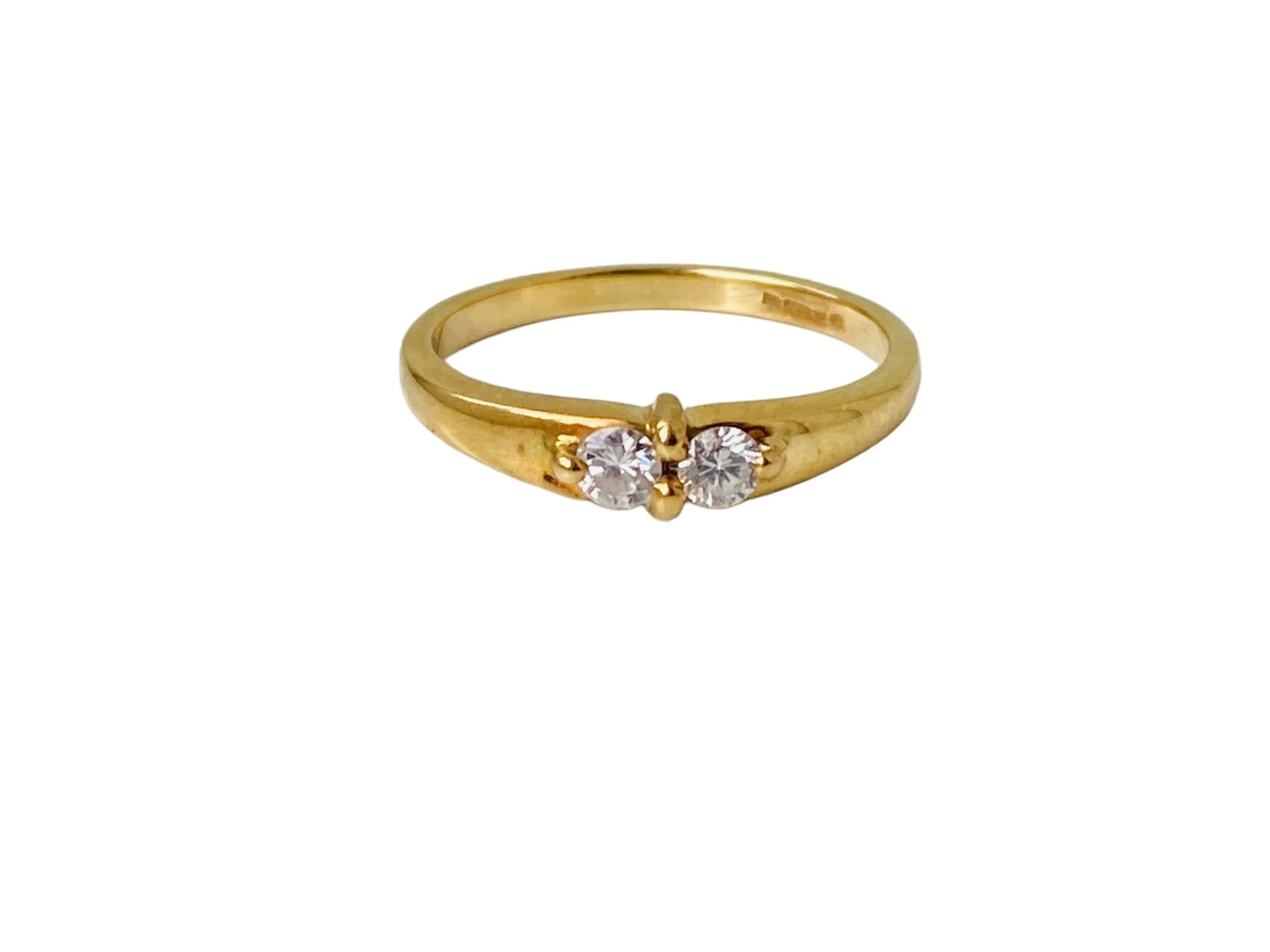 Vintage 18ct Gold Diamond Toi Et Moi Ring