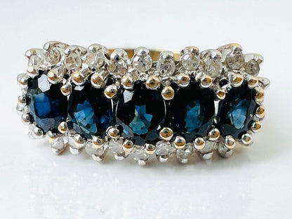 9ct Gold Sapphire & Diamond Ring