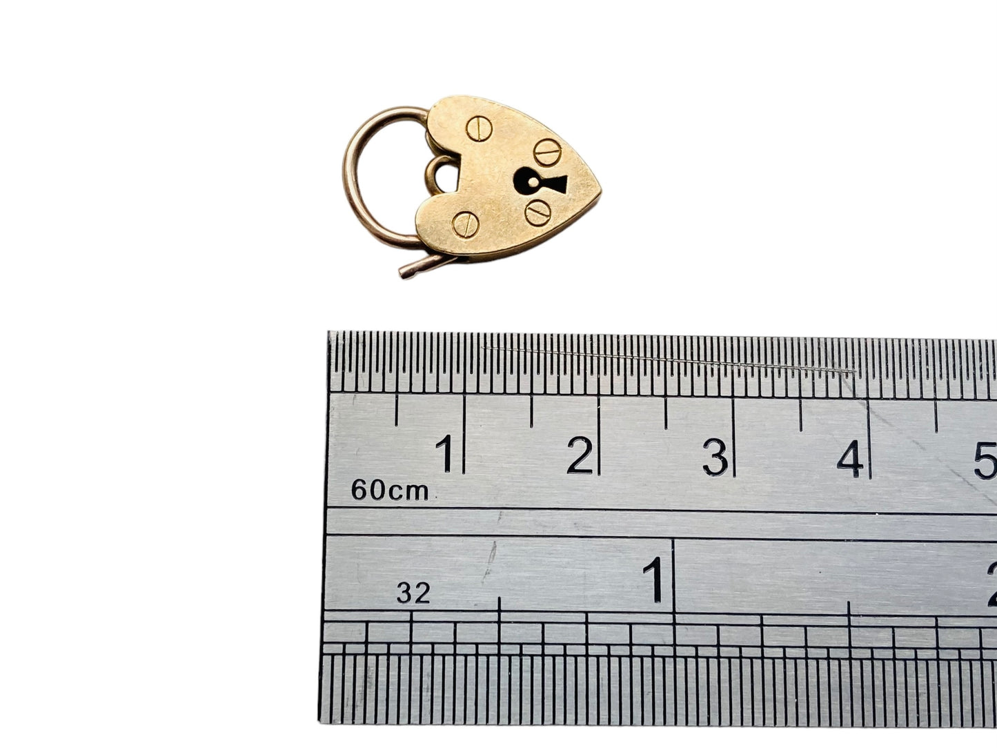 Vintage 9ct Gold Heart Padlock Clasp