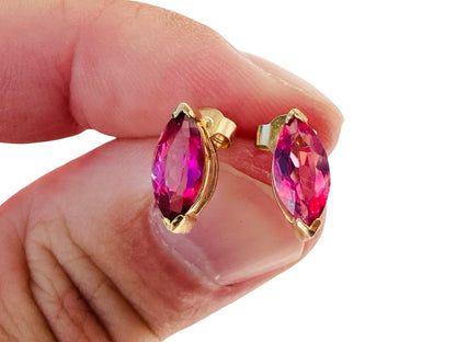 9ct Gold Pink Sapphire Earrings