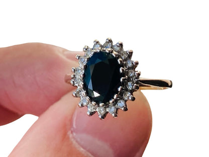 9ct Gold Sapphire & Diamond Ring