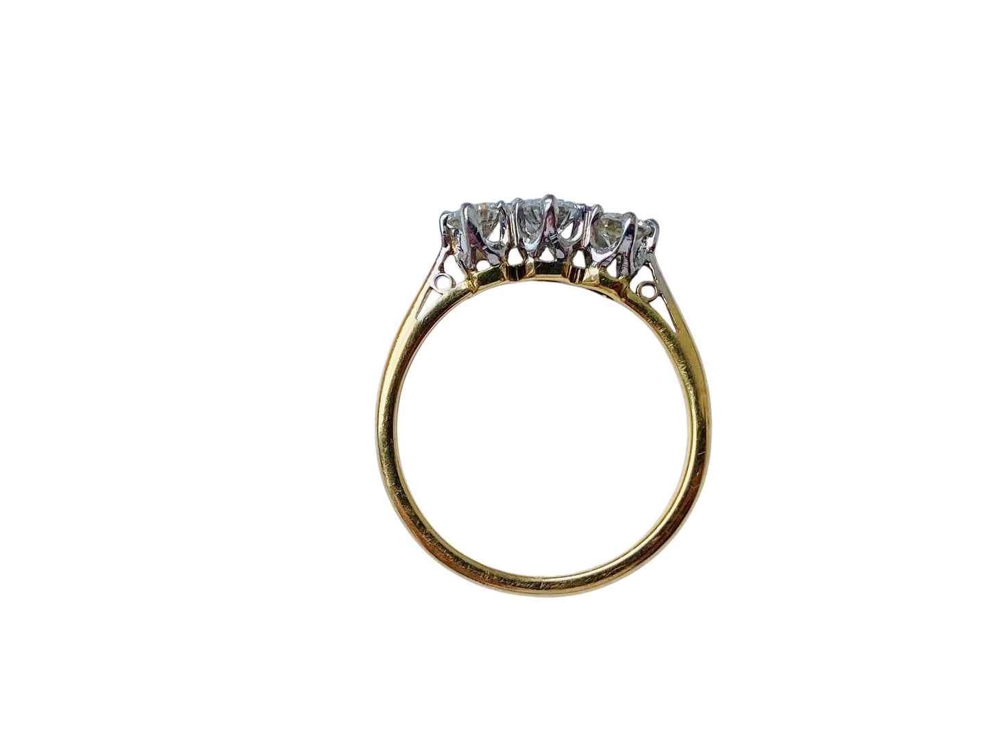 Vintage 18ct Gold Three-Stone Diamond Ring
