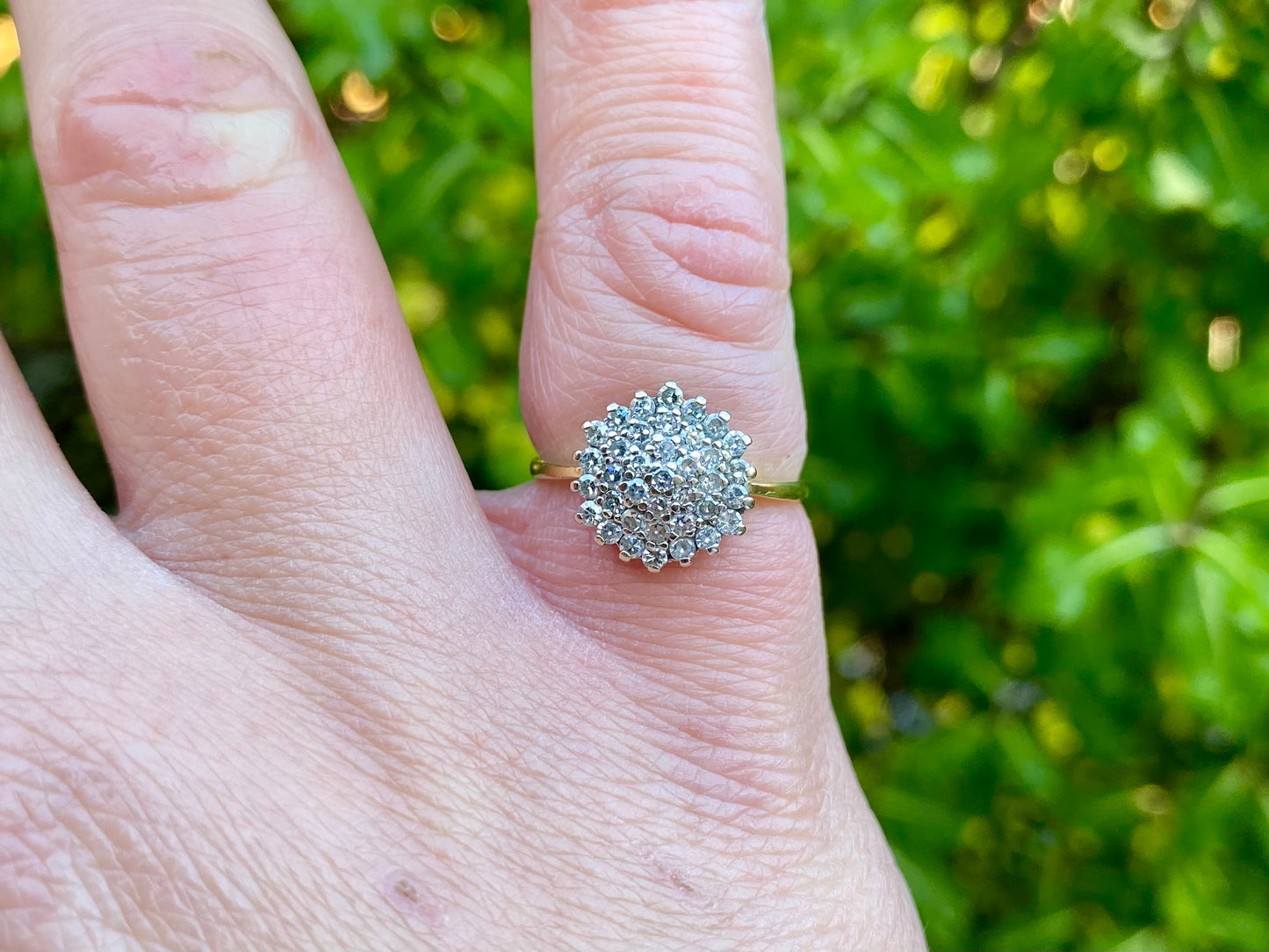 Vintage 18ct Gold Diamond Cluster Ring