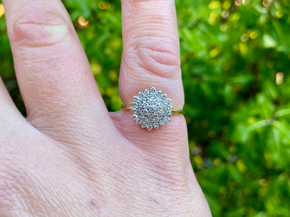 Vintage 18ct Gold Diamond Cluster Ring