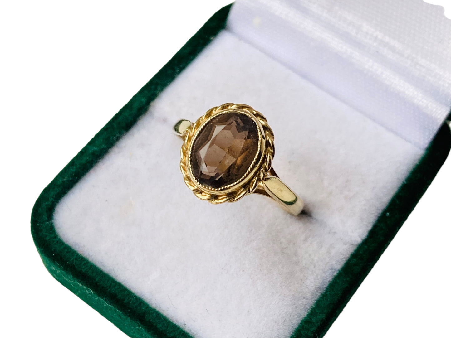 Vintage 9ct Gold Smoky Quartz Ring