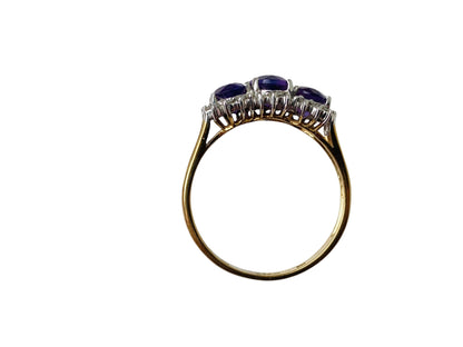 9ct Gold Amethyst & Diamond Ring