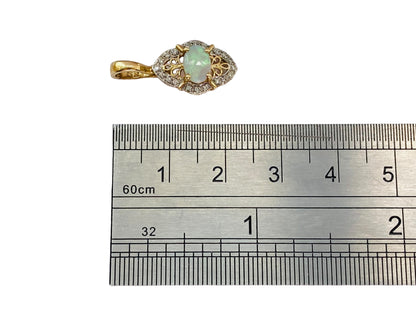 9ct Gold Opal & Diamond Pendant