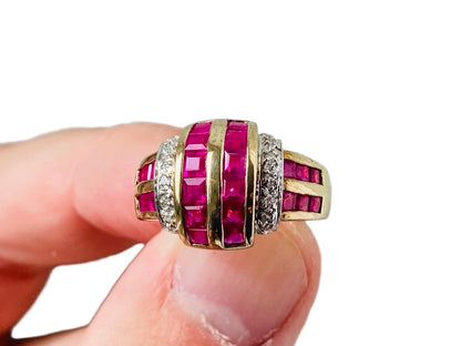 9ct Gold Ruby & Diamond Ring
