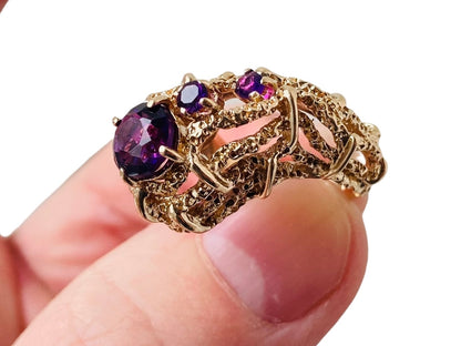 Vintage 9ct Gold Amethyst Ring